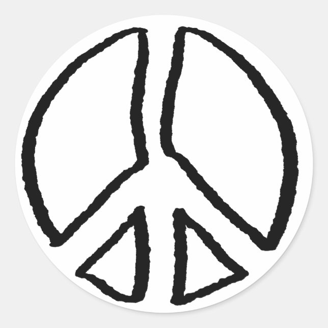 Peace Sign Hollow Classic Round Sticker (Front)