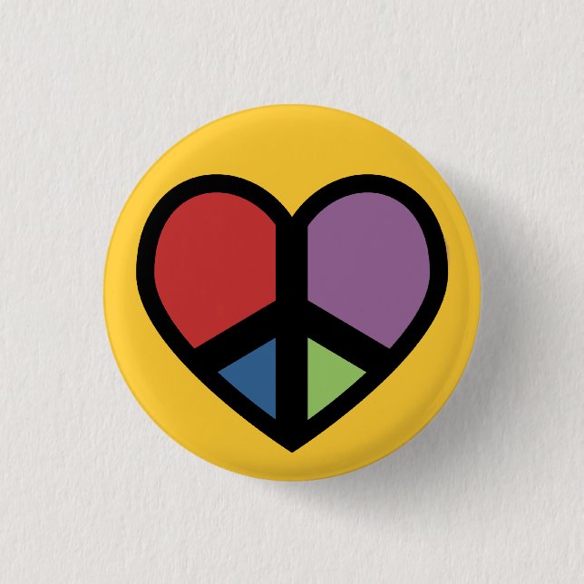 Peace Sign in a Heart Button (Front)