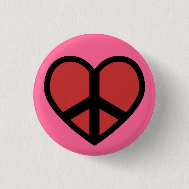 Peace Sign in a Heart Button (Front)