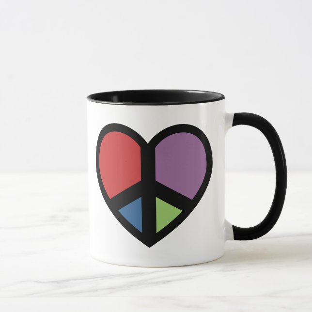 Peace Sign In A Heart Mug (Right)