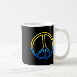 Peace Sign In Colors Of Ukraine Yellow And Blue Coffee Mug