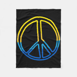 Peace Sign In Colors Of Ukraine Yellow And Blue Fleece Blanket
