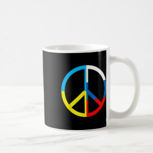 Peace Sign In Ukraine And Russian Flag - World Pea Coffee Mug