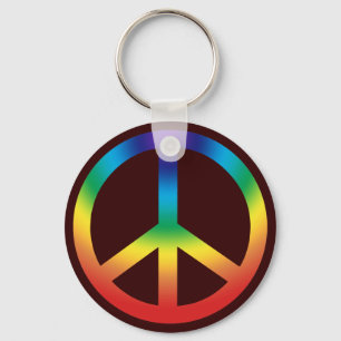 Peace Sign key chain; Chakra Colours Keychain