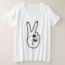 Peace Sign Left Hand Black & White Unity Movement