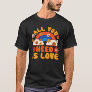 PEACE SIGN LOVE 1960S 1970S Tie Dye Groovy Hippie T-Shirt