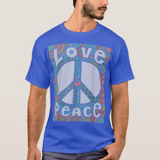PEACE SIGN LOVE 1960s 1970s Tie Dye Groovy Hippie T-Shirt
