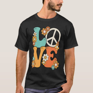 Peace Sign Love 60s 70s Costume Groovy Hippie Them T-Shirt