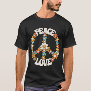 Peace Sign Love 60s 70s Costume Groovy Hippie Them T-Shirt