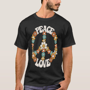 Peace Sign Love 60s 70s Costume Groovy Hippie Them T-Shirt