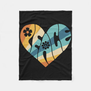 Peace Sign Love 60s 70s Groovy Hippie Costume Hall Fleece Blanket
