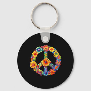 Peace Sign Love 60s 70s Groovy Hippie Costume Hall Keychain