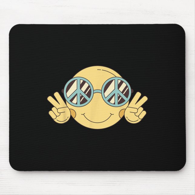 PEACE SIGN LOVE 60s 70s Groovy Hippie Costume Hall Mouse Pad (Front)