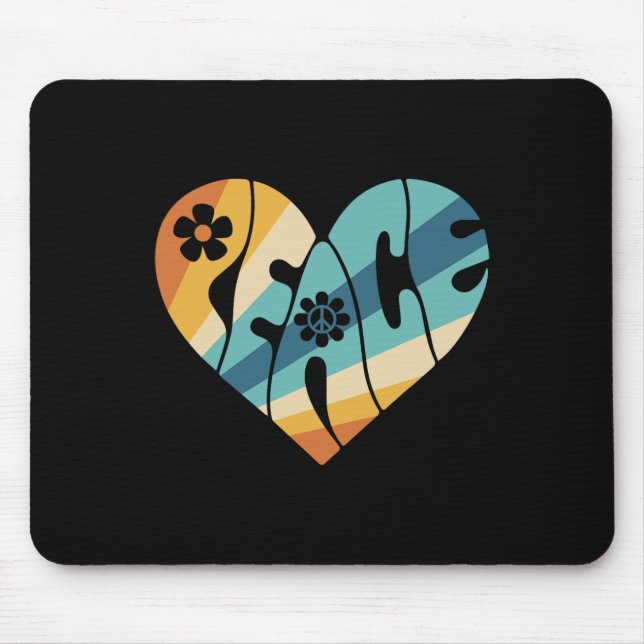 PEACE SIGN LOVE 60s 70s Groovy Hippie Costume Hall Mouse Pad (Front)