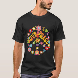 Peace Sign Love 60s 70s Groovy Hippie Costume Hall T-Shirt