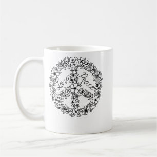 PEACE SIGN LOVE 60s 70s Hippie Halloween Costume Coffee Mug