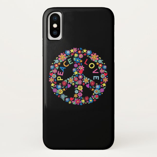PEACE SIGN LOVE 60s 70s Tie Dye Hippie Case-Mate iPhone Case (Back)