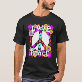 Peace Sign Love 60s 70s Tie Dye Hippie Costume Flo T-Shirt