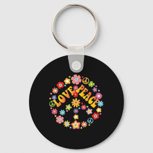 PEACE SIGN LOVE 60s 70s Tie Dye Hippie Costume Keychain
