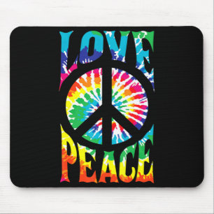 Peace Sign Love 60S 70S Tie Dye Hippie Costume  Mouse Pad