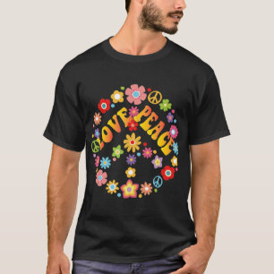 PEACE SIGN LOVE 60s 70s Tie Dye Hippie Costume T-Shirt