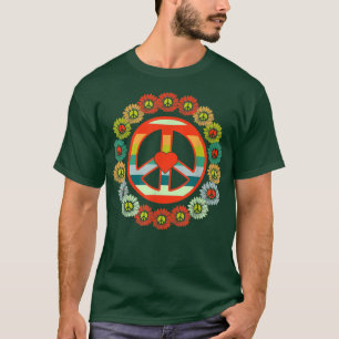 PEACE SIGN LOVE 60s 70s Tie Dye Hippie Halloween C T-Shirt