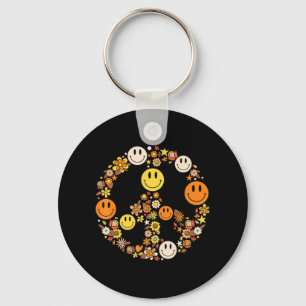 PEACE SIGN LOVE s Hippie Groovy Vibes Halloween C Keychain