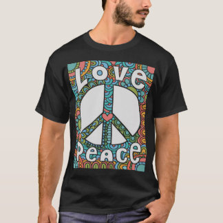 Peace Sign Love T Shirt 60S 70S Tie Dye Hippie