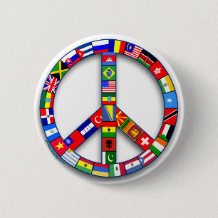 Peace Sign Made of Flags T-shirts, Mugs, Gifts 2 Inch Round Button
