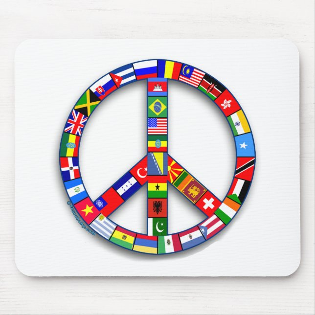Peace Sign Made of Flags T-shirts, Mugs, Gifts Mouse Pad (Front)