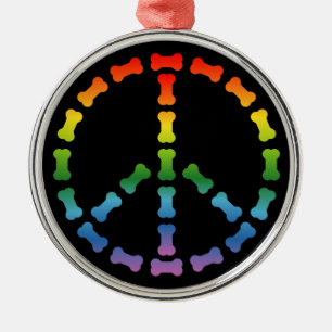 Peace Sign Metal Ornament