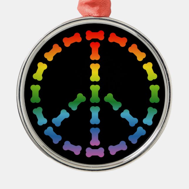 Peace Sign Metal Ornament (Front)