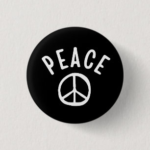 Peace Sign Minimal Graphic 1 Inch Round Button