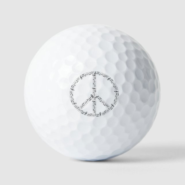 Peace Sign Musical Notes Golf Balls (Front)