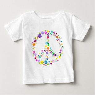 Peace sign of Flowers Baby T-Shirt