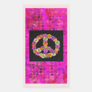 Peace Sign on Petals Napkin