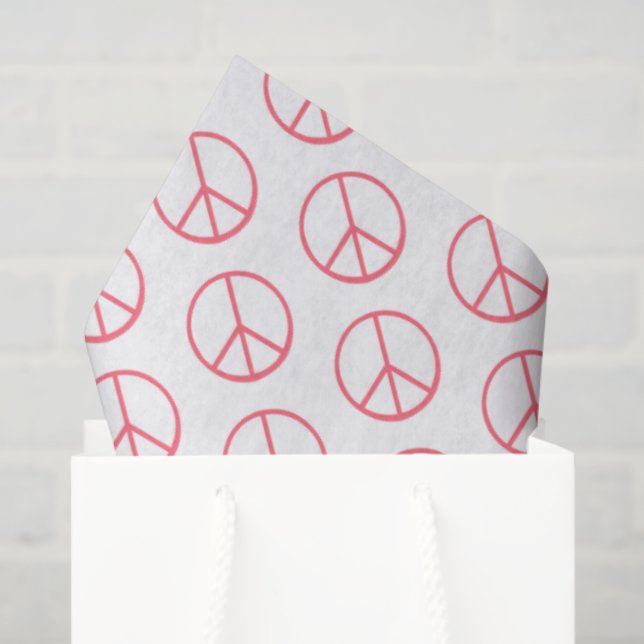 Peace Sign Orange Groovy Retro Fun Tissue Paper (Gift Bag)