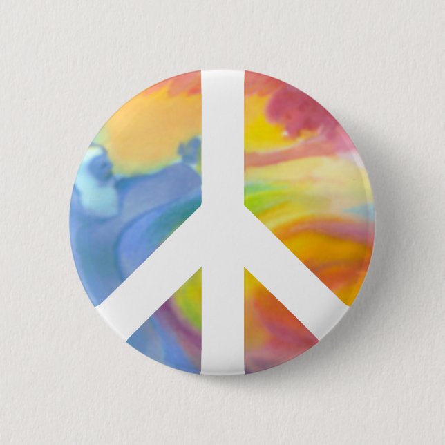 Peace Sign Pastel 2 Inch Round Button (Front)