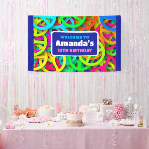 Peace Sign Pattern Groovy Sixties Birthday Welcome