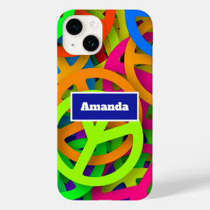 Peace Sign Pattern Groovy Sixties Vibe Case-Mate iPhone 14 Case