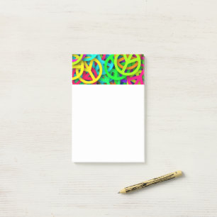 Peace Sign Pattern Groovy Sixties Vibe Post-it Notes