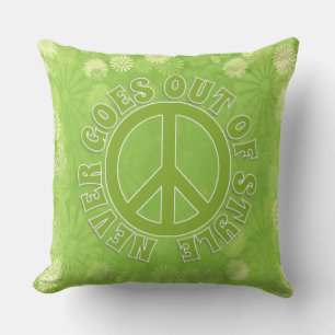 Peace Sign Peace Never Goes Out Of Style Throw Pillow
