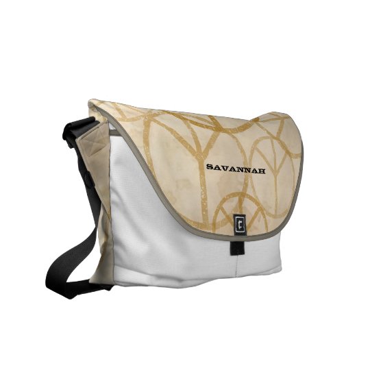 Peace Sign Personalized Tan Textured Background Commuter Bags