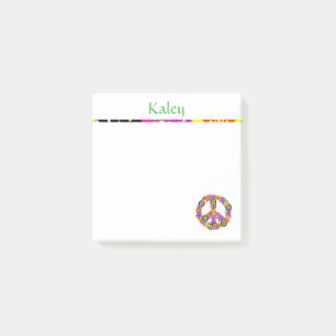 Peace Sign Personalized with Name Post-it Notes