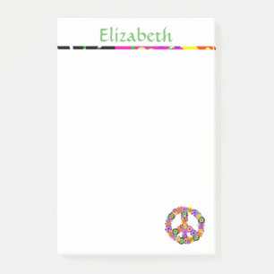 Peace Sign Personalized with Name Post-it Notes