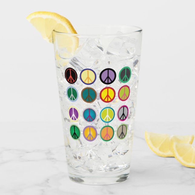  Peace Sign  Pint Drinking Glass (Front Ice)