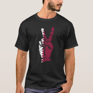 Peace Sign Qatar Flag   T-Shirt