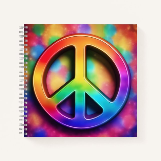 Peace Sign, Rainbow Colours Journal (Front)