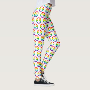 Peace Sign Rainbow Flag LGBTQ Gay Pride Leggings