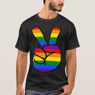 Peace Sign Rainbow Hippie Love T-Shirt